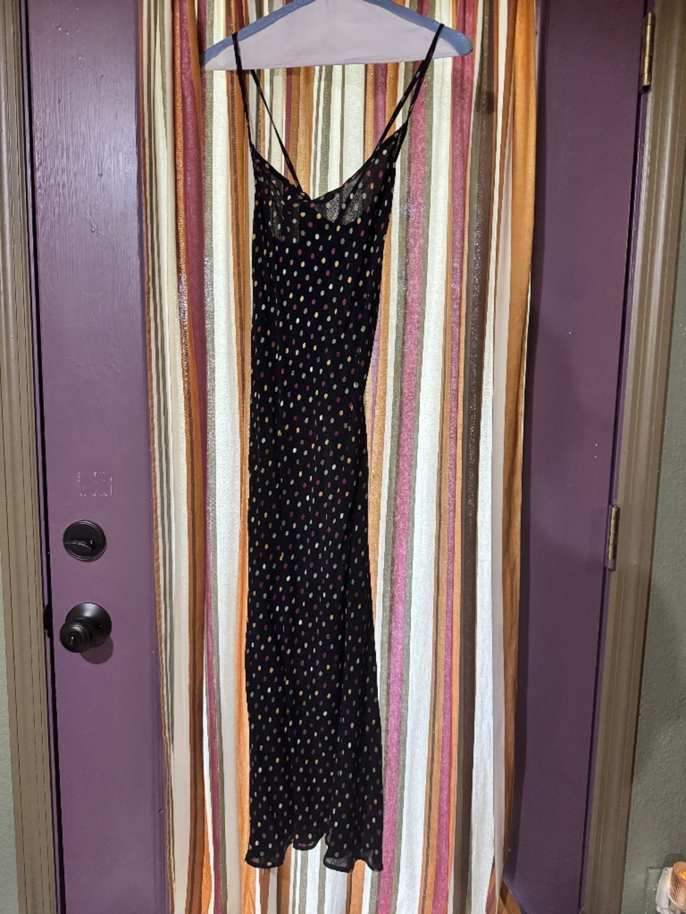 Vintage Angie Polka Dot Midi Dress - 100% Rayon - Size M - Y2K Boho